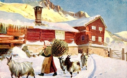 En samling julekort blandt annet med motiv tegnet av Christian Kittilsen (1907-1977).