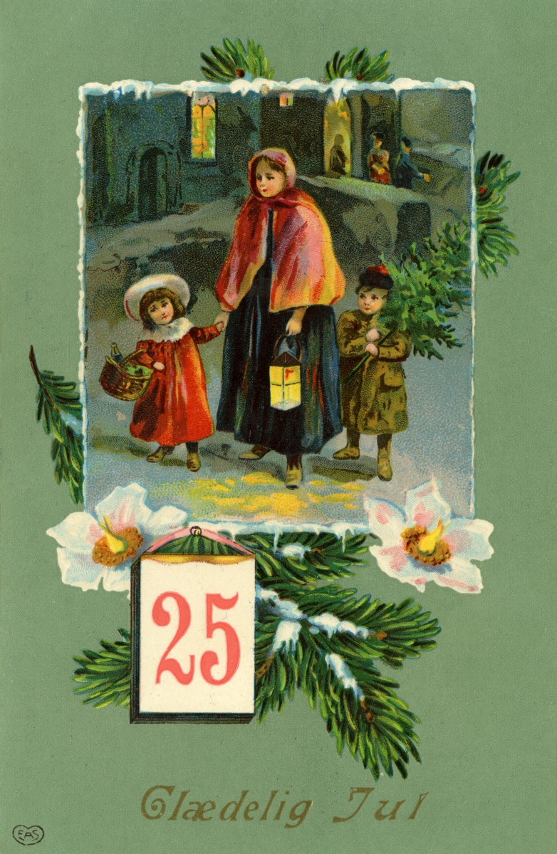 Brevkortalbum datert 1913 med barnekort, ungdomskort men flest julekort, ulike produsenter.