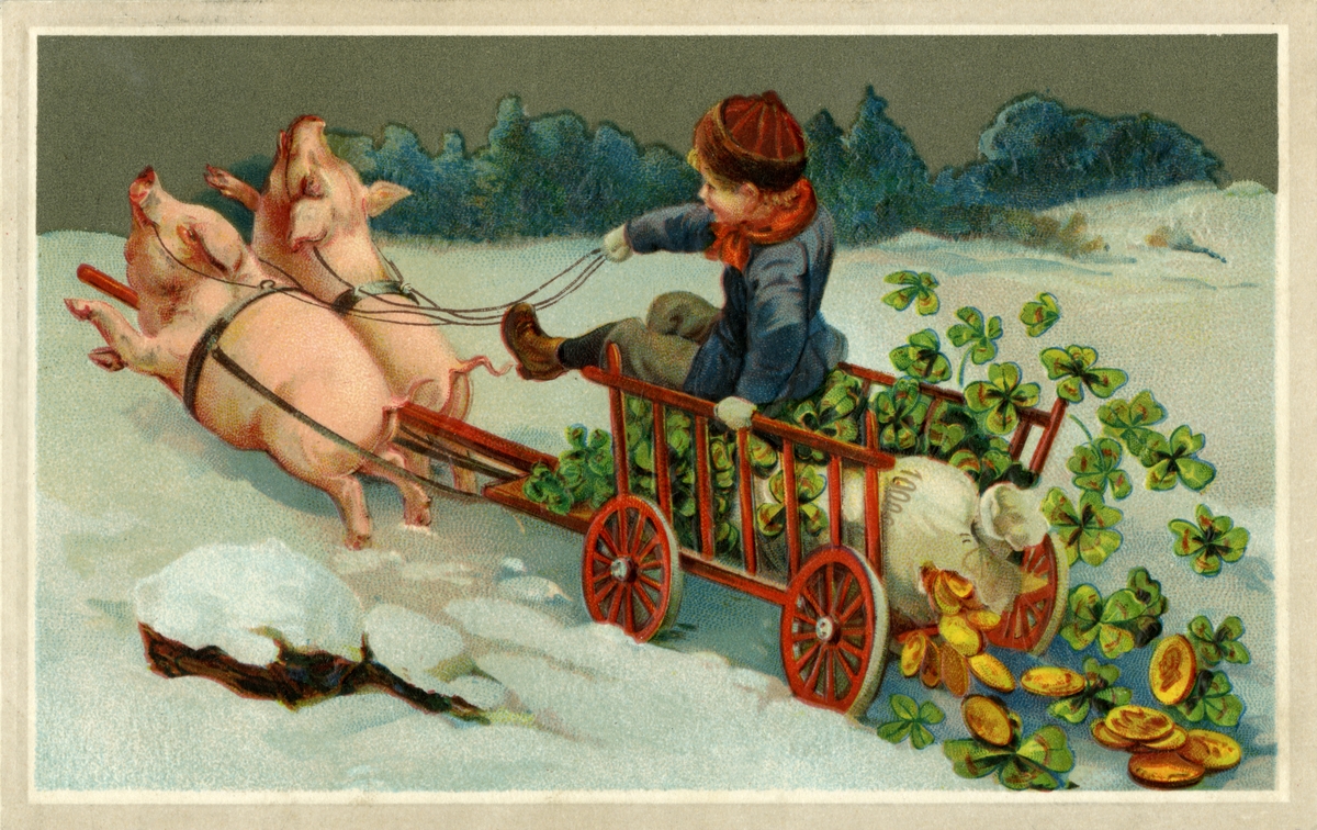 Brevkortalbum datert 1913 med barnekort, ungdomskort men flest julekort, ulike produsenter.