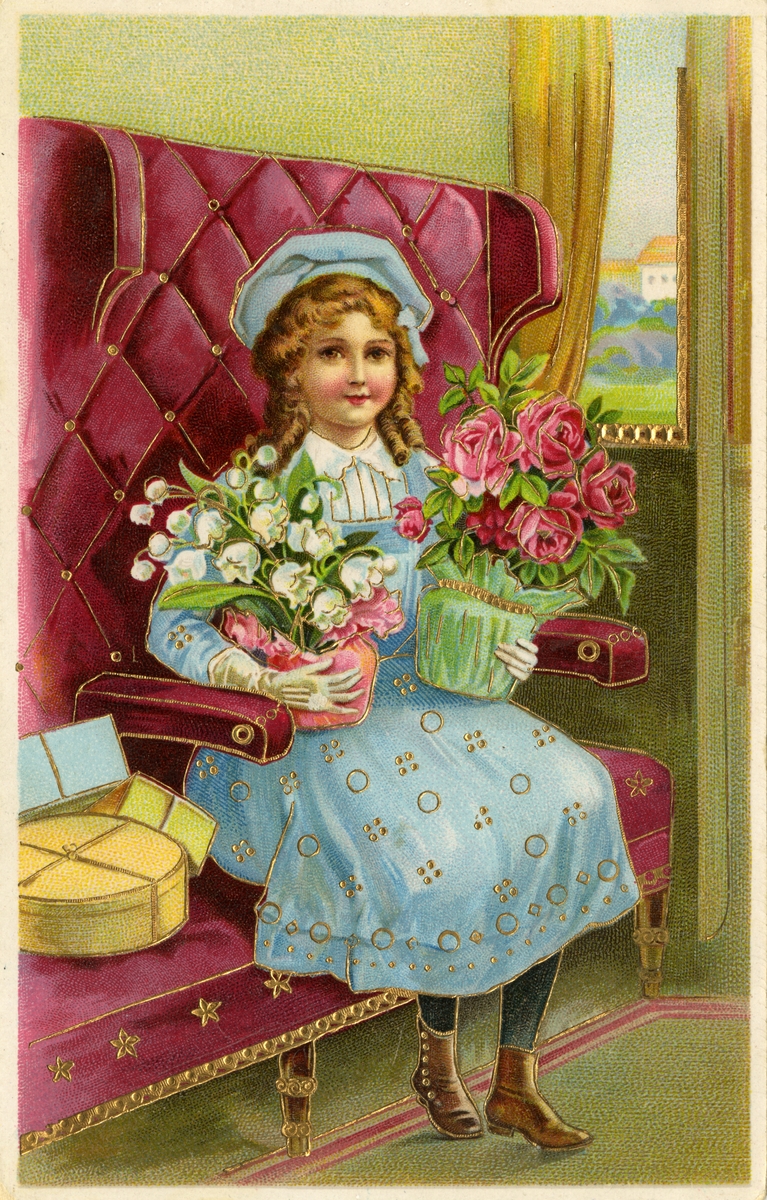 Brevkortalbum datert 1913 med barnekort, ungdomskort men flest julekort, ulike produsenter.