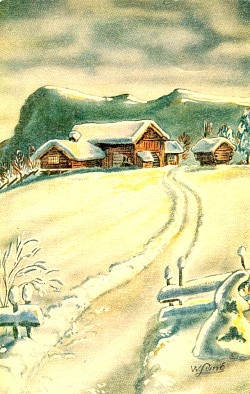 En samling julekort blandt annet med motiv tegnet av Christian Kittilsen (1907-1977).