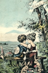 Brevkortalbum datert 1913 med barnekort, ungdomskort men flest julekort, ulike produsenter.