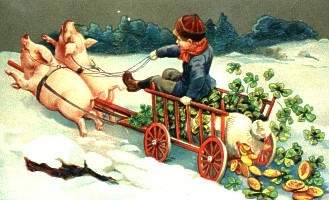 Brevkortalbum datert 1913 med barnekort, ungdomskort men flest julekort, ulike produsenter.