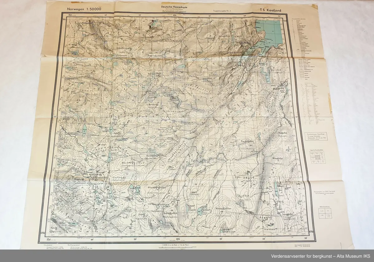 Seks tyske kart fra andre verdenskrig. Kartene over Masi og Kautokeino er fra 1940, mens kartene over Kåfjord, Jiesjokka, Lavvoaivve og Lappoluobbal er fra 1942.