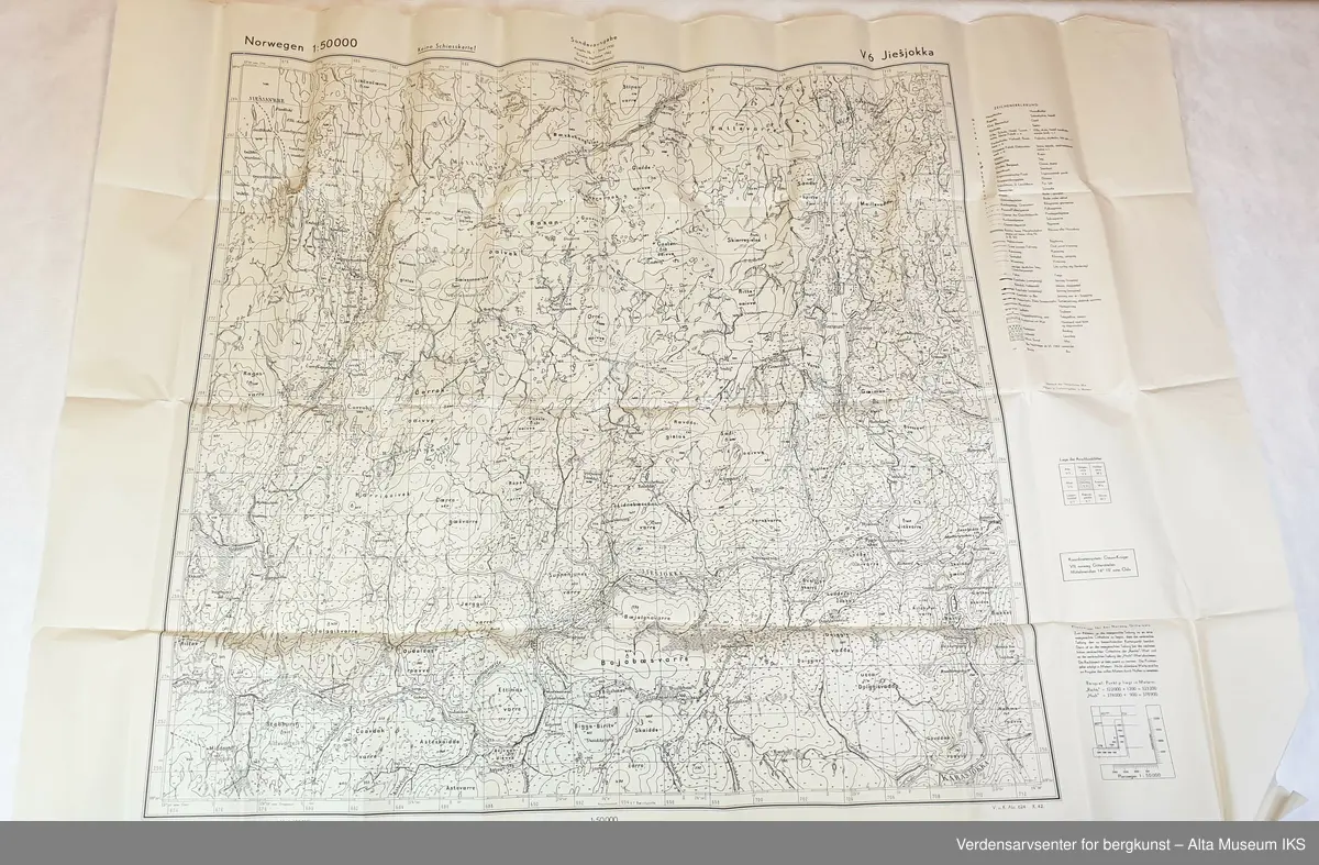 Seks tyske kart fra andre verdenskrig. Kartene over Masi og Kautokeino er fra 1940, mens kartene over Kåfjord, Jiesjokka, Lavvoaivve og Lappoluobbal er fra 1942.