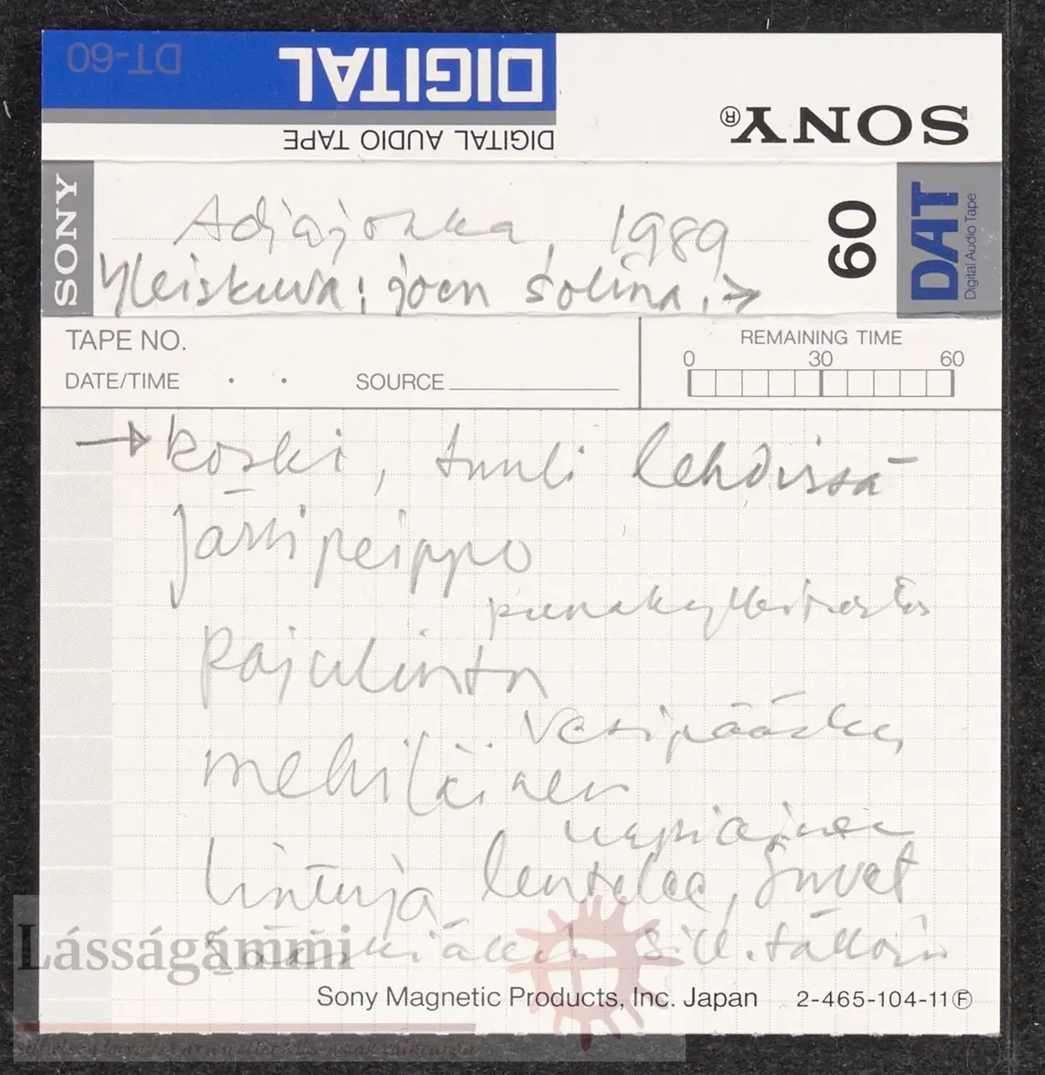 Field recording: Ádjajohka, 1989