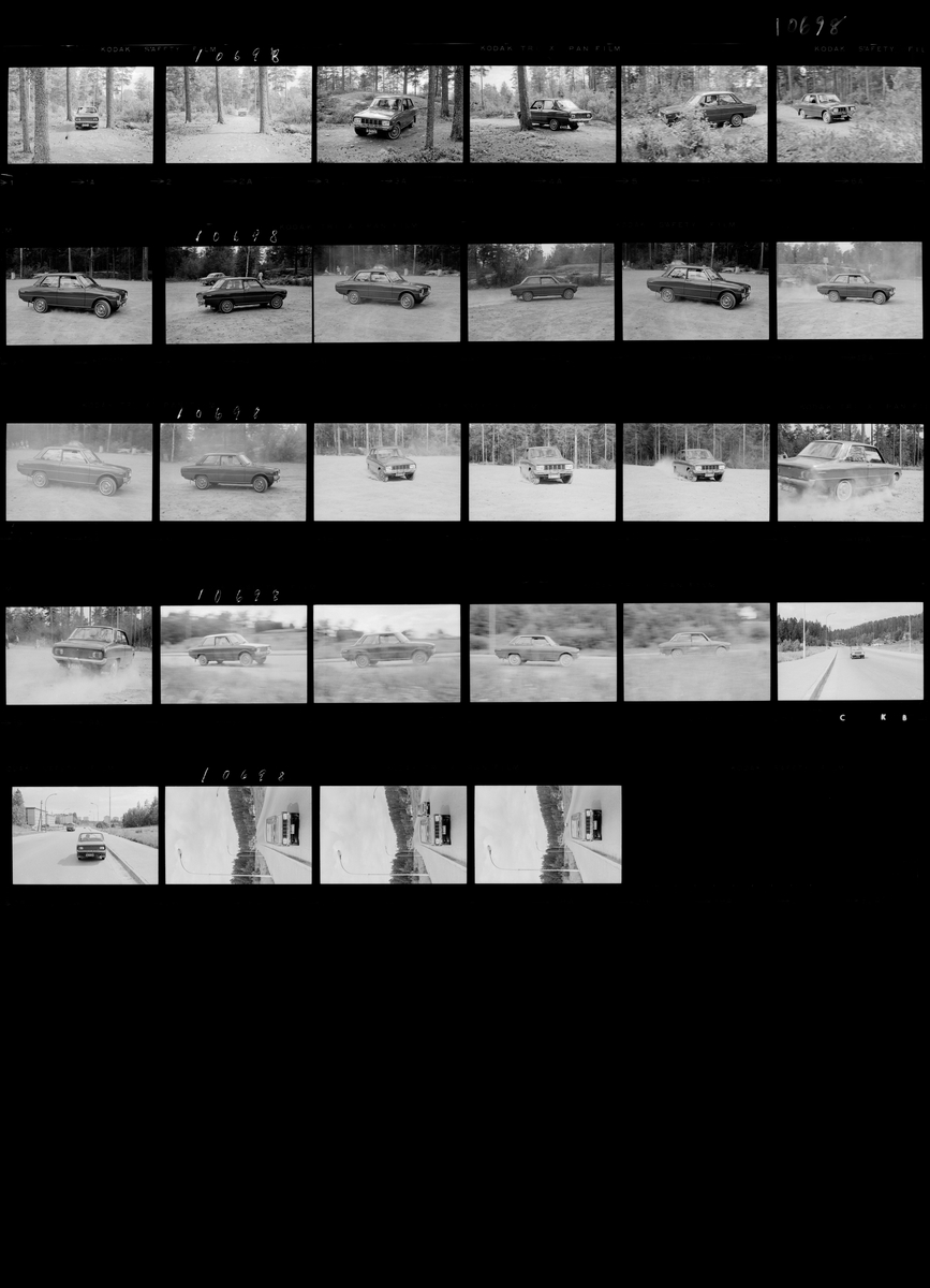 Serie med bilder av bil