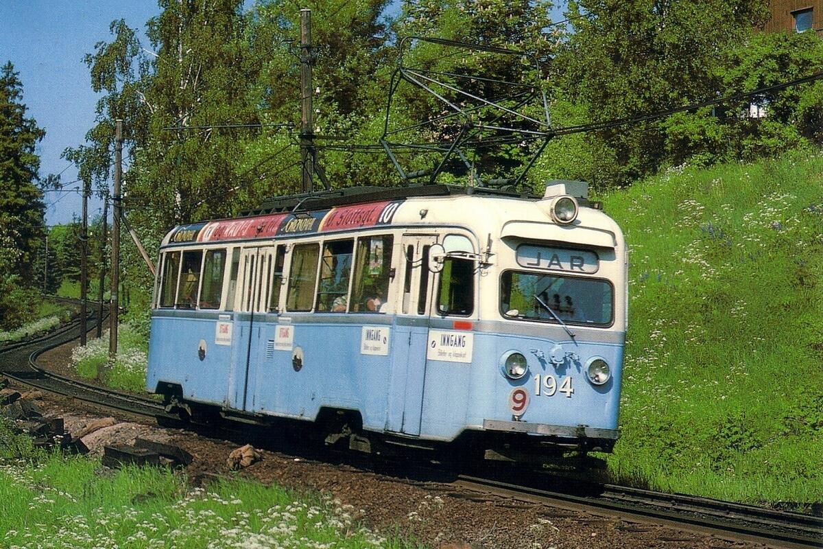 Oslo Sporveier, B1 194, linje 9. Hansedalen mot Ljabru.