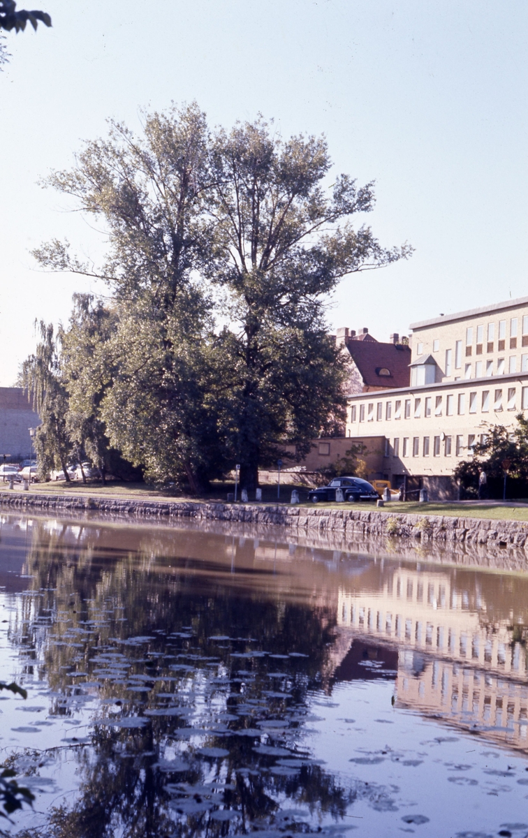 Tekniska verkens baksida mot Stångån/Kinda kanal.