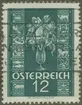 Frimärke ur Gösta Bodmans filatelistiska motivsamling, påbörjad 1950. Frimärke från Österrike, 1937. Motiv av Djurkretsens 12 tecken 