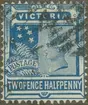 Frimärke ur Gösta Bodmans filatelistiska motivsamling, påbörjad 1950. Frimärke från Victoria (Australien), 1899. Motiv av Stjärnbilden 