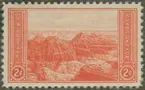 Frimärke ur Gösta Bodmans filatelistiska motivsamling, påbörjad 1950. Frimärke från U.S.A., 1934. Motiv av Grand Canyon 