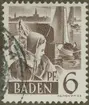 Frimärke ur Gösta Bodmans filatelistiska motivsamling, påbörjad 1950. Frimärke från Tyskland Baden, 1947. Motiv av Ung flicka vid Bodensee