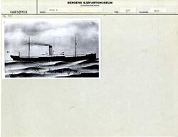 Skipsportrett av DS HANS B (bygget 1911).