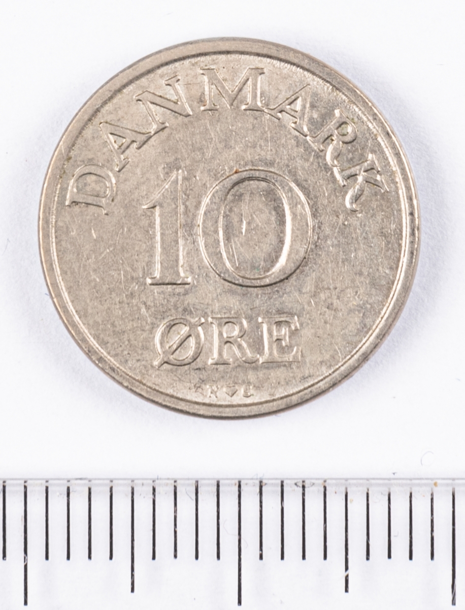 Mynt, 10 öre, 1954, Danmark.