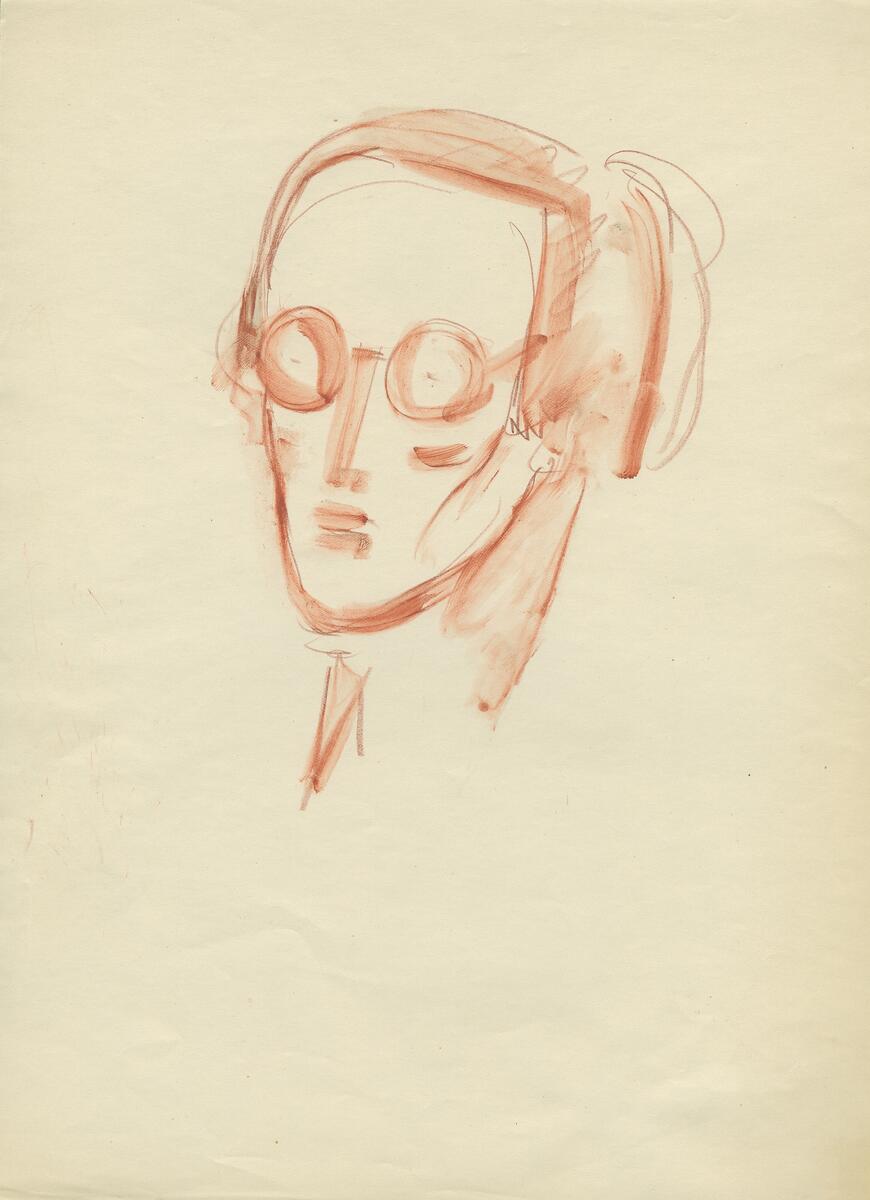 Bilder i blyerts och tusch av barn, kvinnor och män i blyerts och tusch, akvarell.