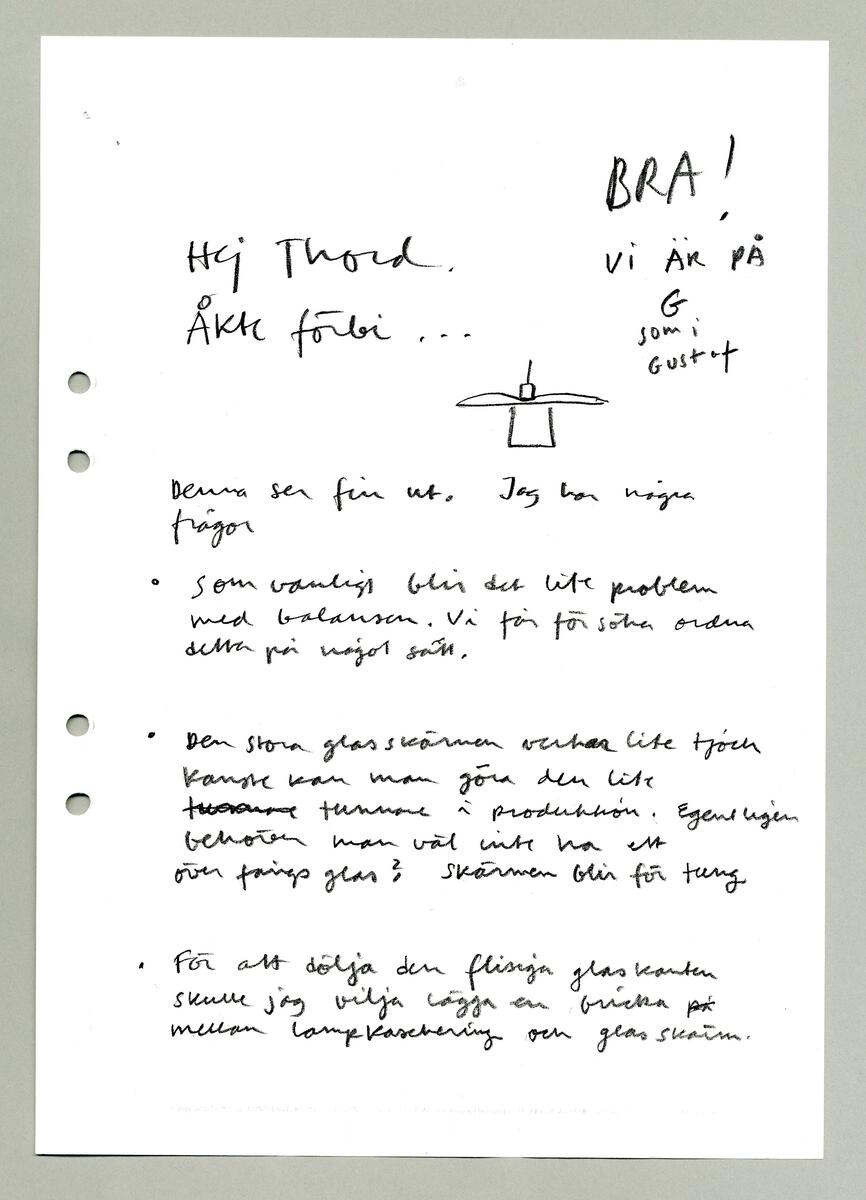 Lampa [ritning] -Designarkivet / DigitaltMuseum