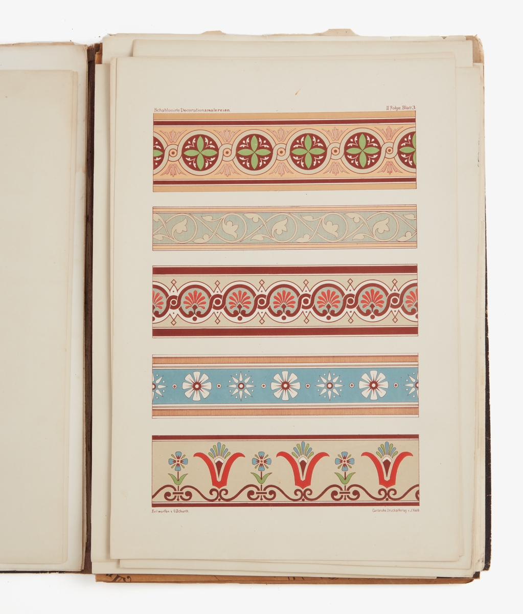 Mönsterkatalog, Deutsches Maler-journal 1876, kommer A R Richmans Katalog, målarverkstad i Falun.  Stämplad "A. R. RICHMAN, MÅLARE. FALUN"