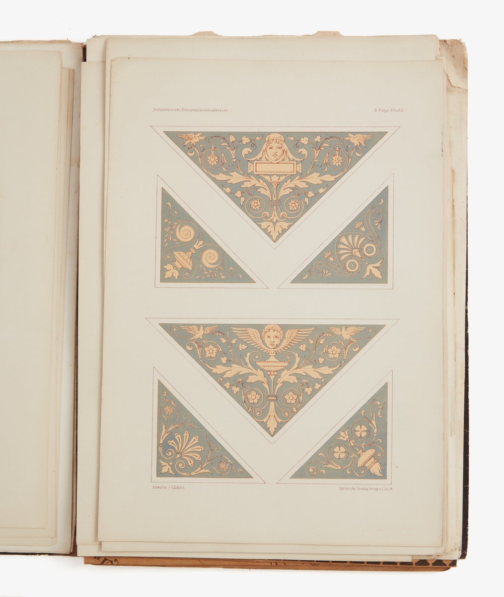 Mönsterkatalog, Deutsches Maler-journal 1876, kommer A R Richmans Katalog, målarverkstad i Falun.  Stämplad "A. R. RICHMAN, MÅLARE. FALUN"