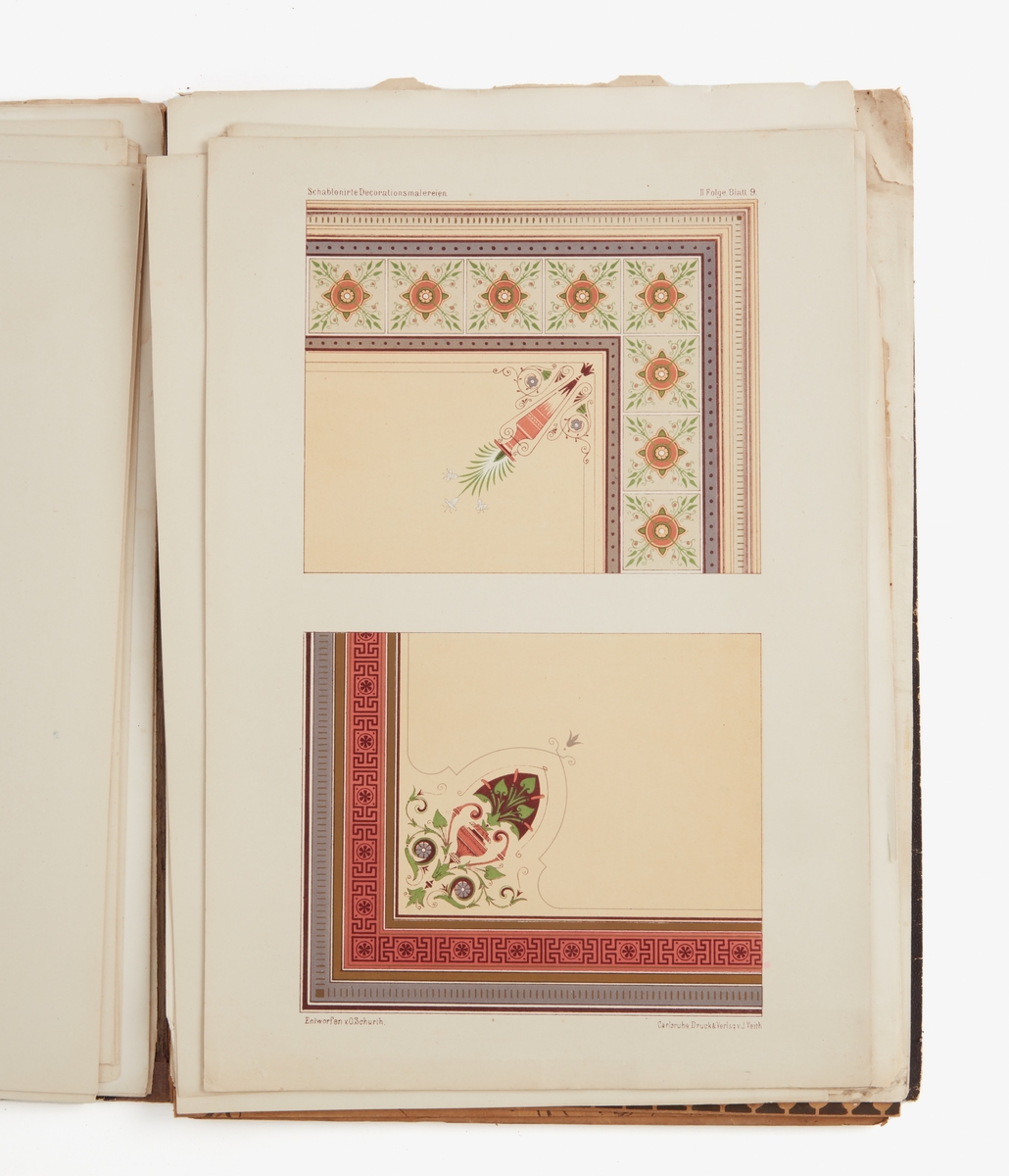Mönsterkatalog, Deutsches Maler-journal 1876, kommer A R Richmans Katalog, målarverkstad i Falun.  Stämplad "A. R. RICHMAN, MÅLARE. FALUN"