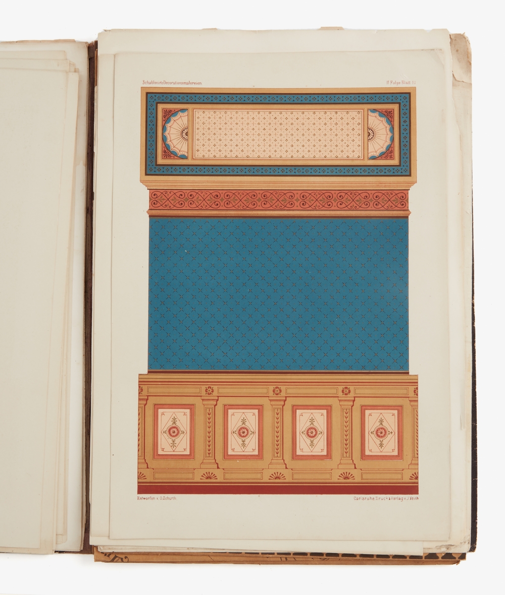 Mönsterkatalog, Deutsches Maler-journal 1876, kommer A R Richmans Katalog, målarverkstad i Falun.  Stämplad "A. R. RICHMAN, MÅLARE. FALUN"