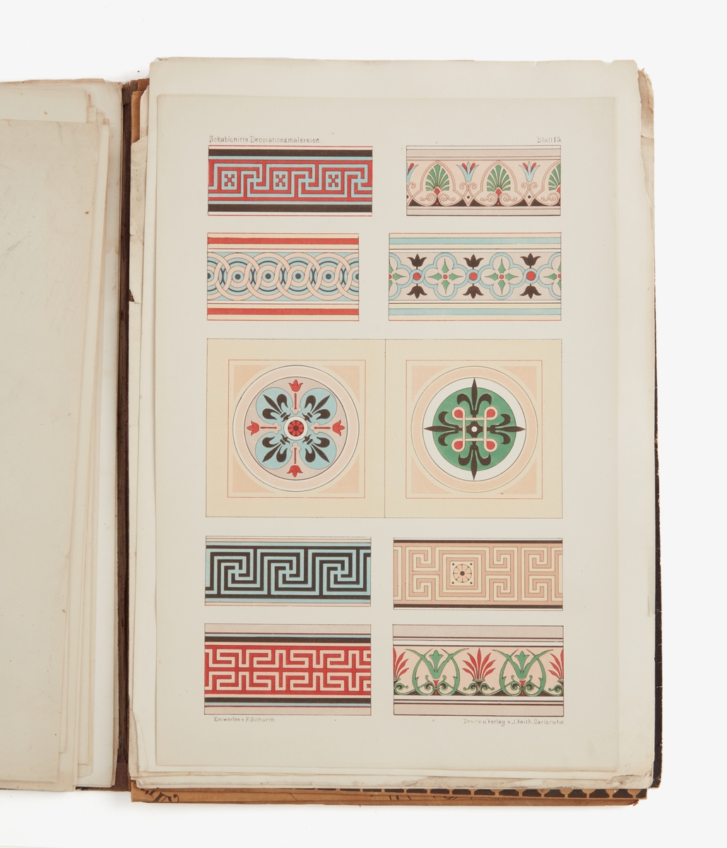 Mönsterkatalog, Deutsches Maler-journal 1876, kommer A R Richmans Katalog, målarverkstad i Falun.  Stämplad "A. R. RICHMAN, MÅLARE. FALUN"