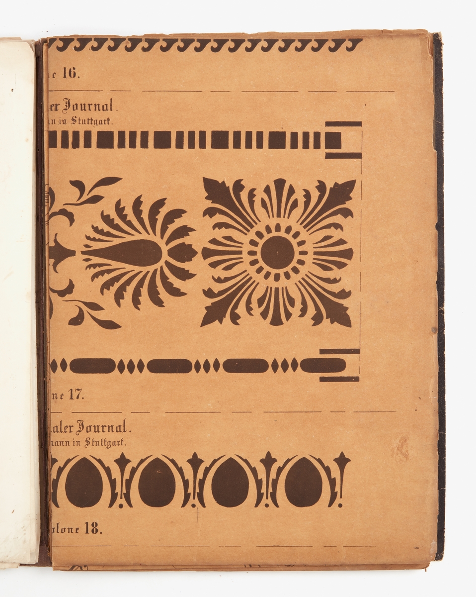Mönsterkatalog, Deutsches Maler-journal 1876, kommer A R Richmans Katalog, målarverkstad i Falun.  Stämplad "A. R. RICHMAN, MÅLARE. FALUN"