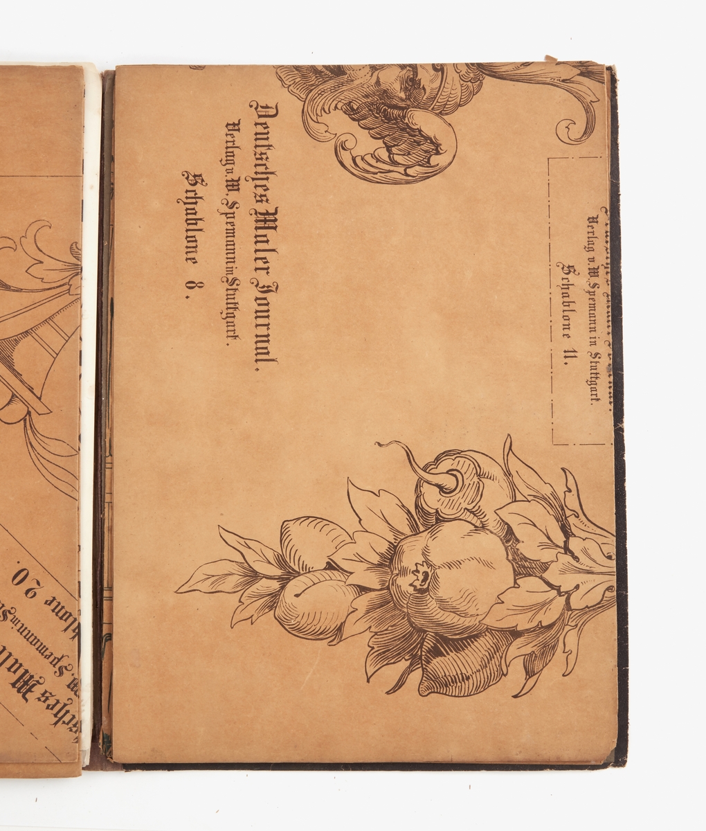 Mönsterkatalog, Deutsches Maler-journal 1876, kommer A R Richmans Katalog, målarverkstad i Falun.  Stämplad "A. R. RICHMAN, MÅLARE. FALUN"