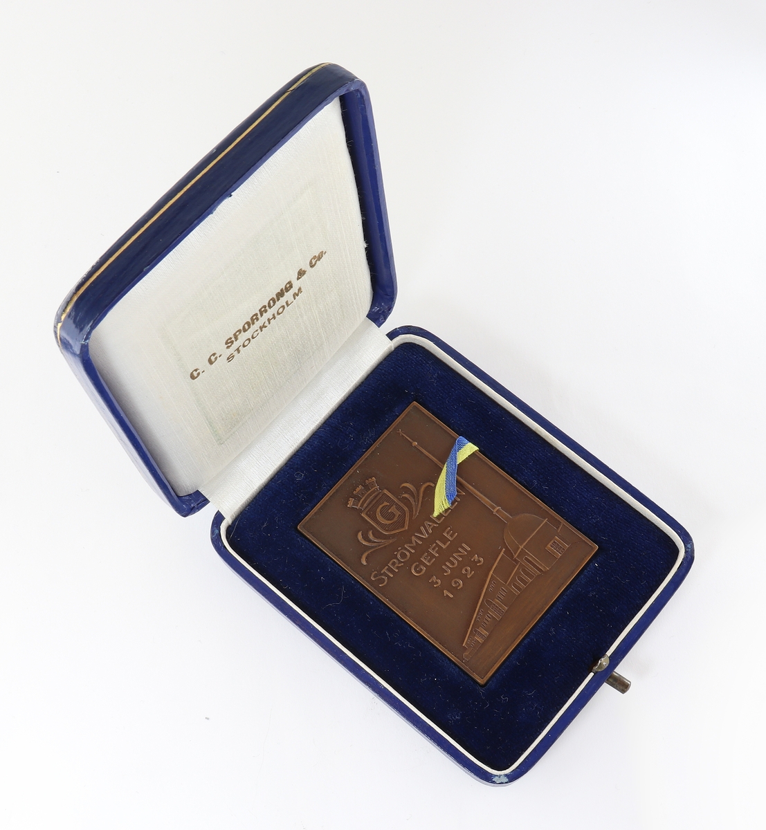 Plakett till Henrik Boman, Strömvallen Gefle 3 Juni 1923.