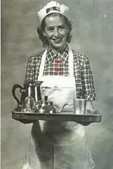 Bearbeidet foto av «Høyangpiken» fra reklameavdelingen til A/S Nordisk Aluminiumindustri.