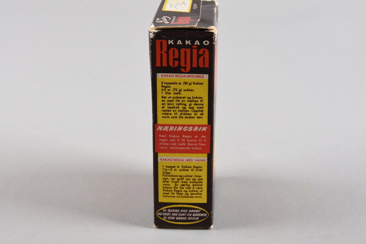 Stork i gult og raudt. Tekst.