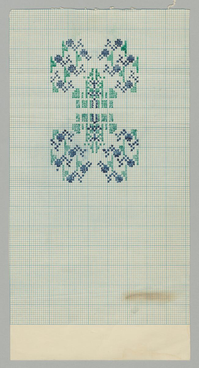 Skiss broderi, korstygnsmönster större stjärna.