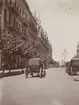 Fotografi från första svenska Antarktisexpeditionen 1901-1904. Motiv av häst och vagn som kör i en stad.