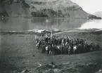 Bild från expedition i Antarktisområdet. Motiv av Ernest Shackletons begravning. Grytviken, 1922.