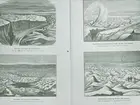Fotografi från Grönland. Fyrdelad teckning med motiv från inlandsisen.