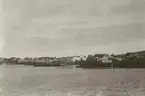 Fotografi från Albin Ahrenbergs resa till Grönland 1929. Vy över Västmannaöarna söder om Island.