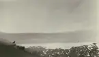 Fotografi från Albin Ahrenbergs resa till Grönland 1929. Vy över inlandsis och dimma på Grönland.
