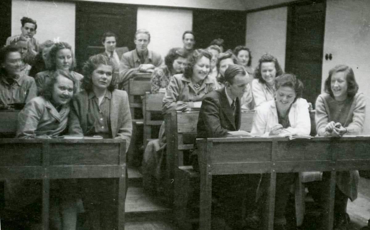 Frå undervisning på Oslo lærerskole på 1950-talet.