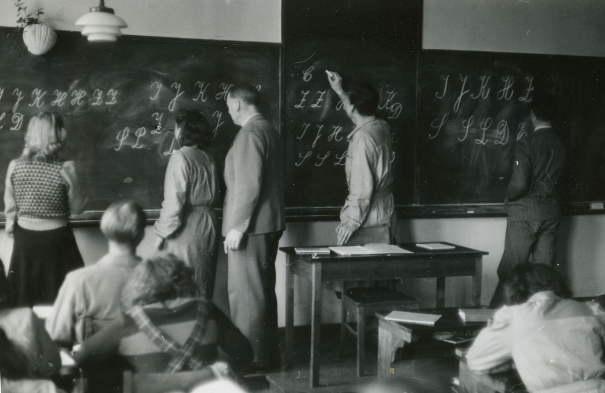Frå undervisning på Oslo lærerskole på 1950-talet.