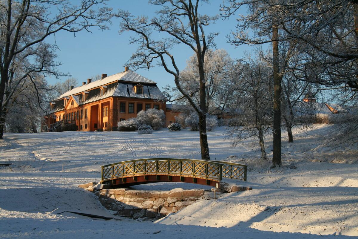 Bogstad gård en vakker vinterdag. 