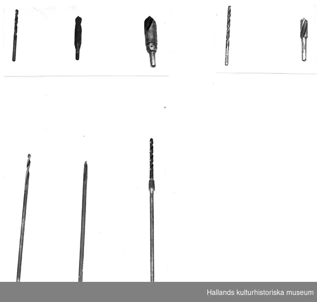 Spiralborr av stål. Olika mått.