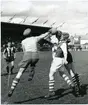 Västerås.
Fotboll på Arosvallen, VIK - okänt lag. 1946.