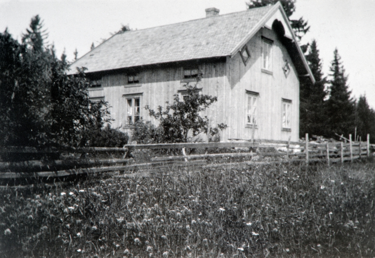 Eksteriør, huset i Lovisenberg/Nordmoen, Nes, Hedmark etter restaurering. Skylddelt fra Skjelve vestre i 1860.