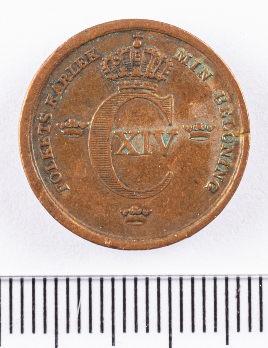 Mynt, Sverige, 1/3 skilling banco, 1842.