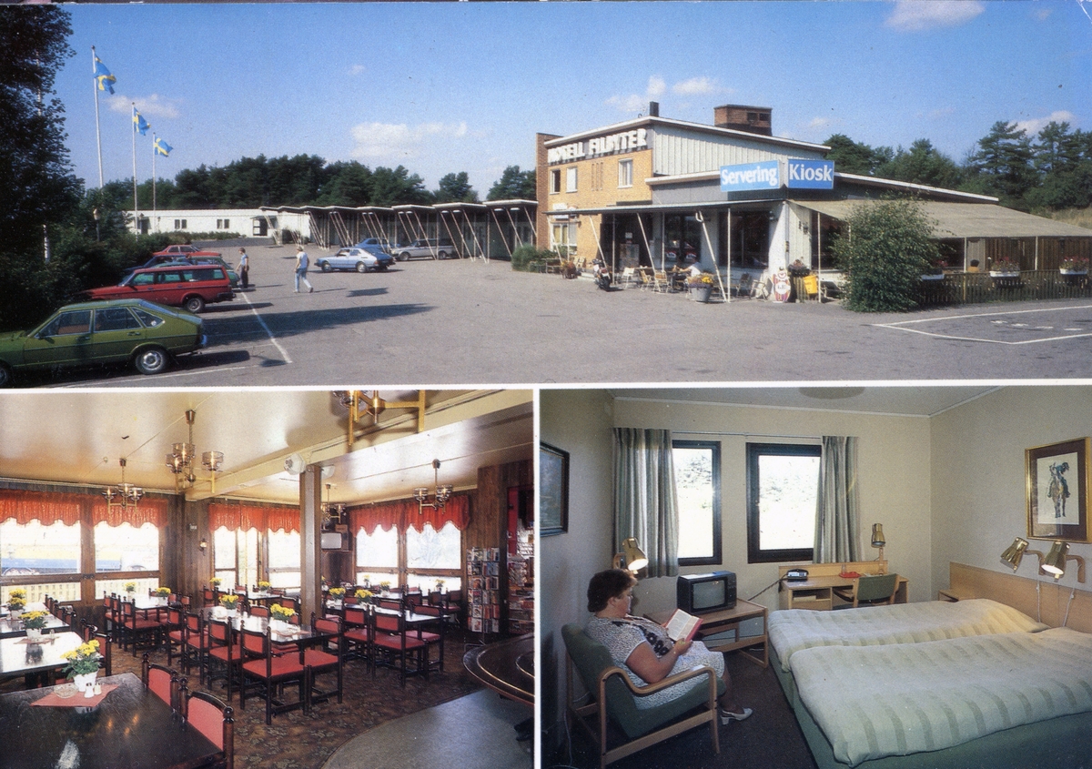 Vykort från Motell Filbyter vid gamla Riksettan i Tallboda. Bilder ur Motell Filbyters arkiv.