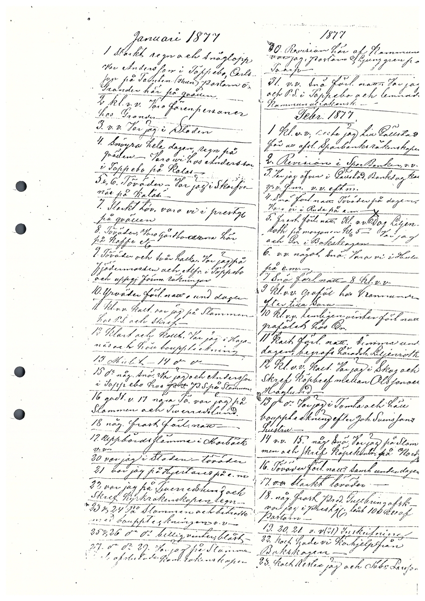 Tvärreddagboken 1876-1877