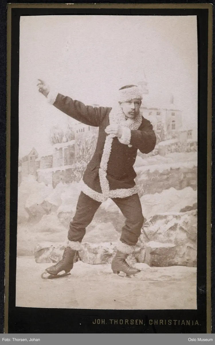 portrett, mann. skøyteløper, skøyter