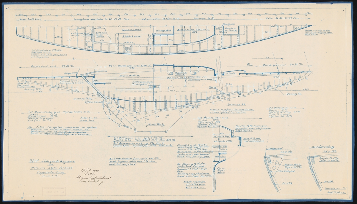 Byggnadsritning till Mälar 22.