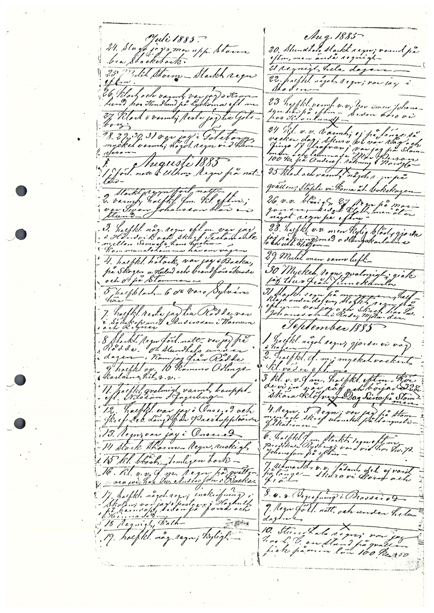 Tvärreddagboken 1885-1886