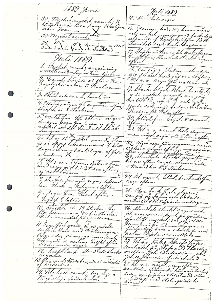 Tvärreddagboken 1888-1890